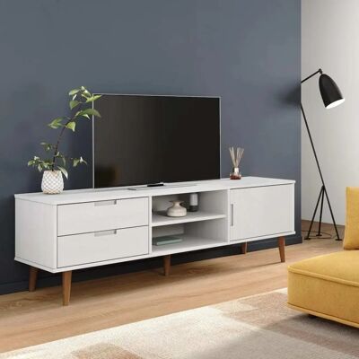 Living Store MOLDE Biała Sosna Szafka RTV - 158x40x49 cm Living Store MOLDE Biała Sosna Szafka RTV - 158x40x49 cm