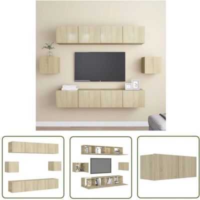 THE LIVING STORE - Set Porta TV 6Pz Rovere Sonoma THE LIVING STORE - Set Porta TV 6Pz Rovere Sonoma