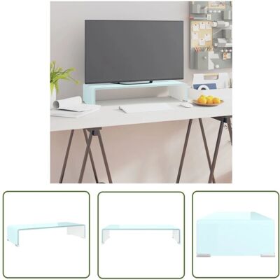 THE LIVING STORE - Supporto Tv / Rialzo Monitor In Vetro Verde 60x25x11 Cm - Stojak pod TV THE LIVING STORE - Supporto Tv / Rialzo Monitor In Vetro Verde 60x25x11 Cm - Stojak pod TV