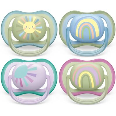 Sucette Philips Avent Ultra Air - Orthodontique en Silicone - Multicolore - Sucette bébé - Publicité Sucette Philips Avent Ultra Air - Orthodontique en Silicone - Multicolore - Sucette bébé - Publicité