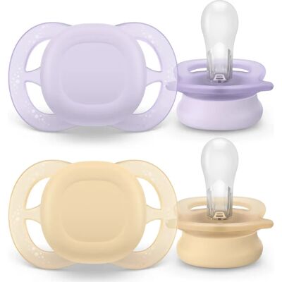 Philips AVENT SCF075/11 Baby Pacifier - Orthodontic Silicone Beige, Lilac Philips AVENT SCF075/11 Baby Pacifier - Orthodontic Silicone Beige, Lilac