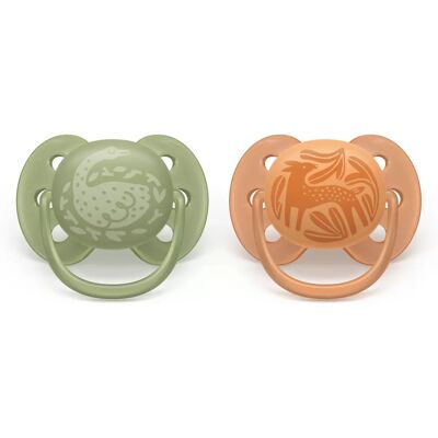 Philips AVENT SCF093/06 Baby Pacifier - Orthodontic Silicone Green, Orange Philips AVENT SCF093/06 Baby Pacifier - Orthodontic Silicone Green, Orange