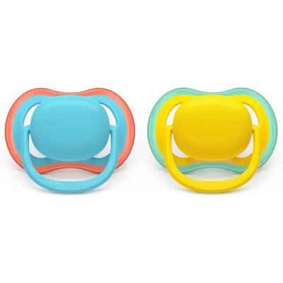 Chupeta Ultra Air Philips Avent - Silicone Ortodôntico Azul, Amarelo Chupeta Ultra Air Philips Avent - Silicone Ortodôntico Azul, Amarelo