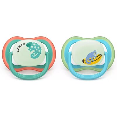 Philips Avent - Ultra Air Nighttime Caméléon Mono 6-18M - Pacifier Philips Avent - Ultra Air Nighttime Caméléon Mono 6-18M - Pacifier