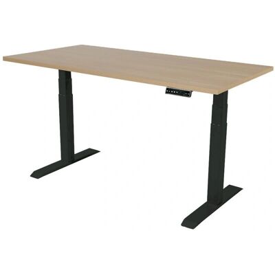 Escritorio regulable eléctrico Sedero - 180x80 cm - doble motor - negro / roble Escritorio regulable eléctrico Sedero - 180x80 cm - doble motor - negro / roble