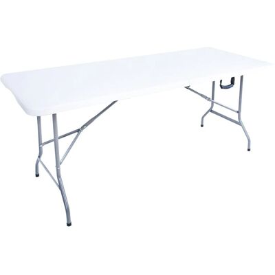 VIVOL Ivol - Tavolo pieghevole in plastica - Bianco - Giardino & Campeggio VIVOL Ivol - Tavolo pieghevole in plastica - Bianco - Giardino & Campeggio