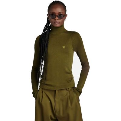 Pull en maille slim à col roulé G-Star Raw - Vert - Manches longues - Coupe ajustée Pull en maille slim à col roulé G-Star Raw - Vert - Manches longues - Coupe ajustée