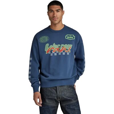 G-Star RAW Moto Sport Graphic Tröja - Mörkblå - Herr G-Star RAW Moto Sport Graphic Tröja - Mörkblå - Herr