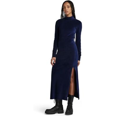 Robe Long Velours avec Fente - Bleu foncé - Femme M - Robe Robe Long Velours avec Fente - Bleu foncé - Femme M - Robe