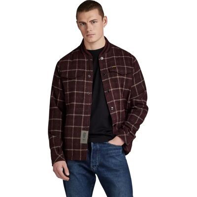 G-Star Raw Bomber Collar Overshirt - Ciemnoczerwony - Długi Rękaw - Overshirt - Mężczyzna G-Star Raw Bomber Collar Overshirt - Ciemnoczerwony - Długi Rękaw - Overshirt - Mężczyzna