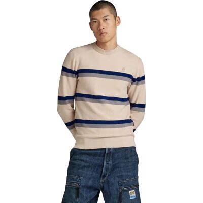 Pull à rayures G-Star Raw D24378-d563 - Blanc - Pull Pull à rayures G-Star Raw D24378-d563 - Blanc - Pull