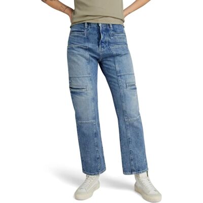 G-Star RAW Viktoria Utility High Straight Jeans - Bleu moyen - Femme 25-32 - Jean G-Star RAW Viktoria Utility High Straight Jeans - Bleu moyen - Femme 25-32 - Jean