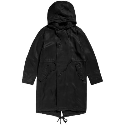 G-Star RAW Parka à capuche Fluid Fishtail - Noir Lyocell - XL G-Star RAW Parka à capuche Fluid Fishtail - Noir Lyocell - XL