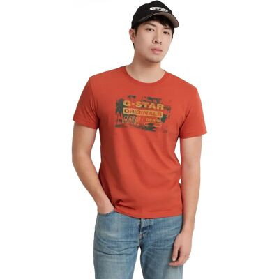 G-Star D24682-C506-5789 Rote Casual Baumwoll-T-Shirt - T-Shirt G-Star D24682-C506-5789 Rote Casual Baumwoll-T-Shirt - T-Shirt