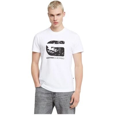 G-Star D25692-C336-110 Camiseta Blanca de Algodón Orgánico - Casual G-Star D25692-C336-110 Camiseta Blanca de Algodón Orgánico - Casual
