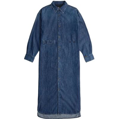 G-Star D25183-D252-G749 Robe chemise longue bleue - Robe G-Star D25183-D252-G749 Robe chemise longue bleue - Robe