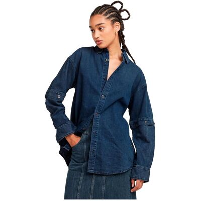 G-Star Chemise Modulaire Bleue - Casual Coton Denim Manche Longue G-Star Chemise Modulaire Bleue - Casual Coton Denim Manche Longue