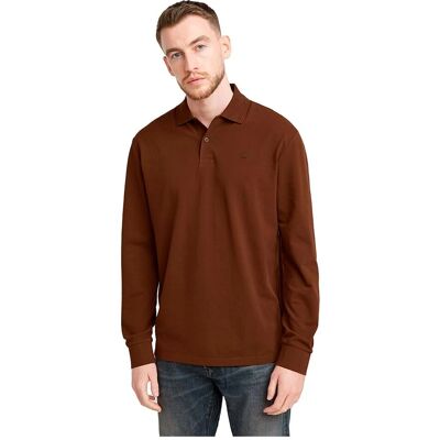 G-Star Dunda Core Polo en Coton Biologique Marron à Manches Longues - Polo Shirt G-Star Dunda Core Polo en Coton Biologique Marron à Manches Longues - Polo Shirt