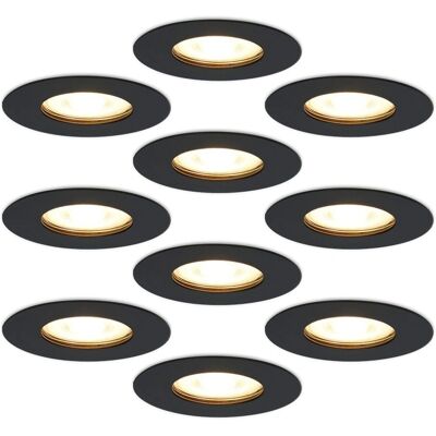 HOFTRONIC Set van 10 Zwarte LED Inbouwspots - IP65 Waterdicht - Dimbaar HOFTRONIC Set van 10 Zwarte LED Inbouwspots - IP65 Waterdicht - Dimbaar