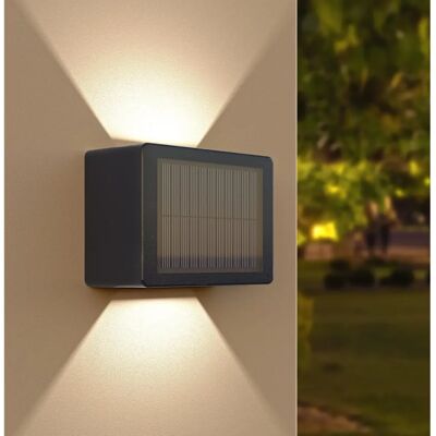 HOFTRONIC Louis - Solar LED Wandlamp - Kubus - Up&Downlight - CCT warmwit-koudwit - Zwart - IP65 waterdicht - 12 LEDs - tuinverlichting HOFTRONIC Louis - Solar LED Wandlamp - Kubus - Up&Downlight - CCT warmwit-koudwit - Zwart - IP65 waterdicht - 12 LEDs - tuinverlichting