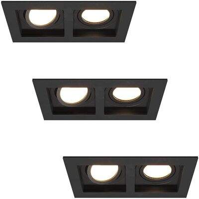 HOFTRONIC Fresno Einbauleuchten - 2x GU10 - 4000K - Schwarz HOFTRONIC Fresno Einbauleuchten - 2x GU10 - 4000K - Schwarz