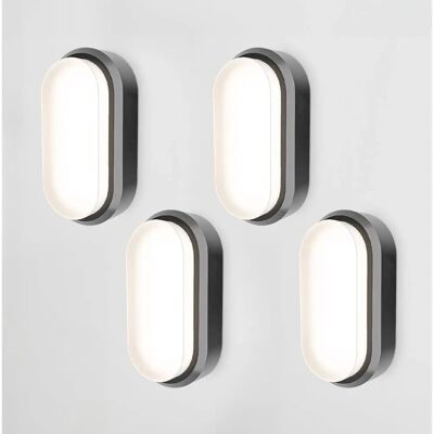 HOFTRONIC Schwarz 4er-Set C-Series LED Deckenleuchte - Feuchtraum - Oval HOFTRONIC Schwarz 4er-Set C-Series LED Deckenleuchte - Feuchtraum - Oval