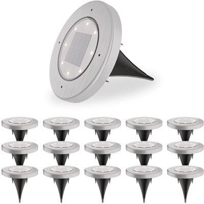 HOFTRONIC Ellis 16x Solar Bodenleuchte - 8 LEDs - Warmweiß - IP65 - Edelstahl HOFTRONIC Ellis 16x Solar Bodenleuchte - 8 LEDs - Warmweiß - IP65 - Edelstahl