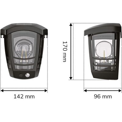 HOFTRONIC Clark Zonne-energie Wandlamp - PIR Bewegingssensor - Warm Wit - Waterdicht HOFTRONIC Clark Zonne-energie Wandlamp - PIR Bewegingssensor - Warm Wit - Waterdicht