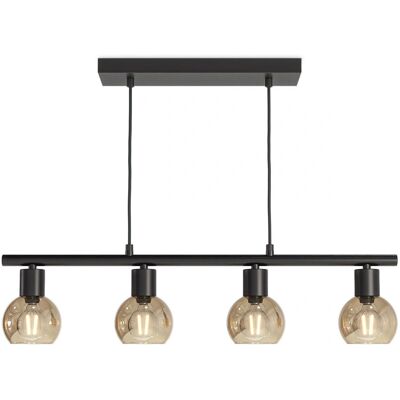 HOFTRONIC Bernstein Glas LED Pendellampe - 4 Spots - Schwarz - IP20 HOFTRONIC Bernstein Glas LED Pendellampe - 4 Spots - Schwarz - IP20