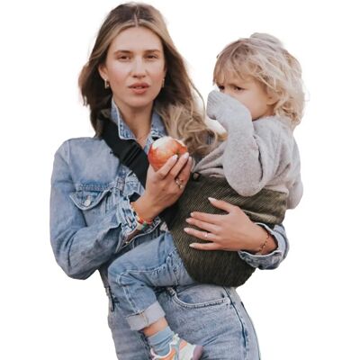 Porte-bébé Wildride - Réglable, Olive Rib - Sûr pour enfant - Publicité Porte-bébé Wildride - Réglable, Olive Rib - Sûr pour enfant - Publicité