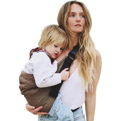 Wildride Portabebés de Lino - Marrón - Para 9 Meses a 4 Años Wildride Portabebés de Lino - Marrón - Para 9 Meses a 4 Años