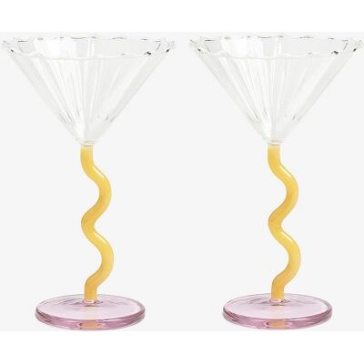 k Amsterdam Curve Cocktail Glasses Sett 2 Guloransje k Amsterdam Curve Cocktail Glasses Sett 2 Guloransje