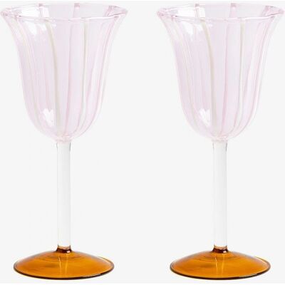 Klevering Eve - Sett med 2 Håndlagde Borosilikatvin- og Vann-Glass - Flerfarget Klevering Eve - Sett med 2 Håndlagde Borosilikatvin- og Vann-Glass - Flerfarget