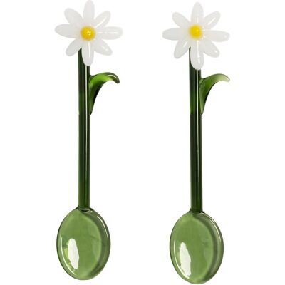 Set Cucchiaini da Caffè Flora - Verde - Vetro Borosilicato Set Cucchiaini da Caffè Flora - Verde - Vetro Borosilicato