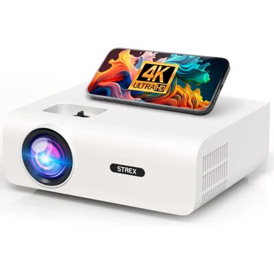 Strex Beamer - 1080P Full HD - 15000 Lumens - Streaming Sans Fil - WiFi - Bluetooth - Mini Projecteur - Publicité Strex Beamer - 1080P Full HD - 15000 Lumens - Streaming Sans Fil - WiFi - Bluetooth - Mini Projecteur - Publicité