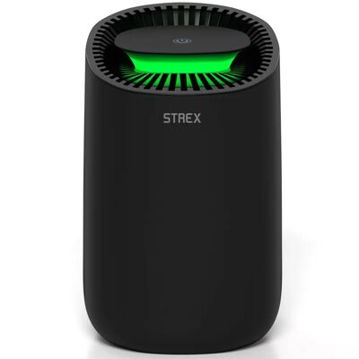 Strex Zwart 600ml/dag Luchtontvochtiger - Compact en Stilvol Strex Zwart 600ml/dag Luchtontvochtiger - Compact en Stilvol