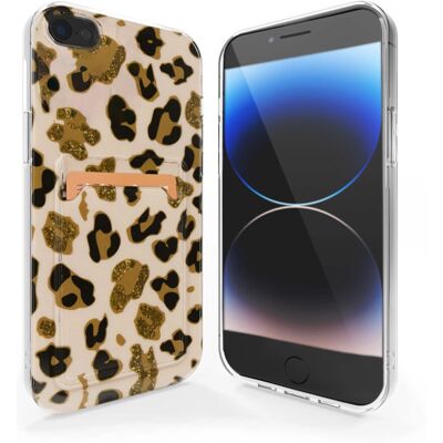 ShieldCase iPhone 7/8/SE hoesje met pasjeshouder - Leopard ShieldCase iPhone 7/8/SE hoesje met pasjeshouder - Leopard