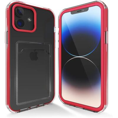 ShieldCase - iPhone 12 - knalroze bumper - pasjeshouder - Phone case ShieldCase - iPhone 12 - knalroze bumper - pasjeshouder - Phone case