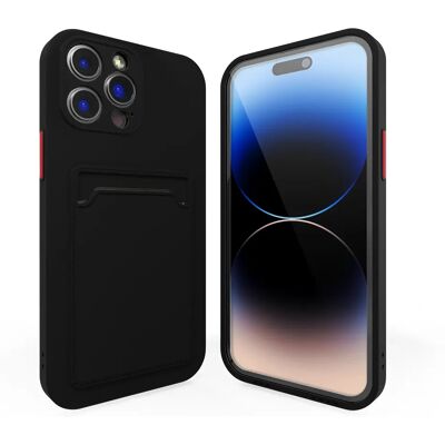 ShieldCase - iPhone 13 Pro Max - Zwarte - Achterkant kaart houder - Case ShieldCase - iPhone 13 Pro Max - Zwarte - Achterkant kaart houder - Case