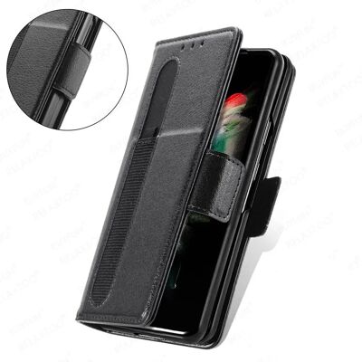 ShieldCase - Samsung Galaxy Z Fold 4 - Zwart - Leren hoesje ShieldCase - Samsung Galaxy Z Fold 4 - Zwart - Leren hoesje