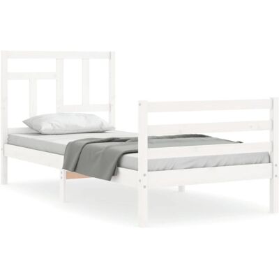 vidaXL Sengestel Hvid 120x190cm - Træramme med Hovedgærde vidaXL Sengestel Hvid 120x190cm - Træramme med Hovedgærde
