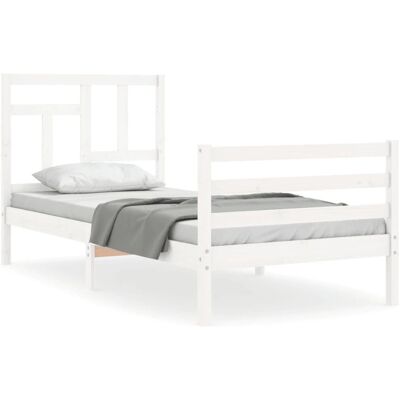 vidaXL Bettrahmen Weiß 90x200 cm - Bettgestell vidaXL Bettrahmen Weiß 90x200 cm - Bettgestell
