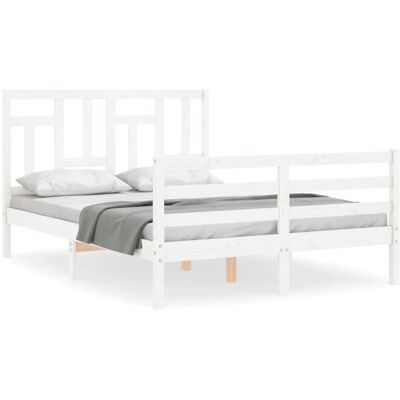 vidaXL Bettgestell Weiß 140x200cm - Holzrahmen für Matratze vidaXL Bettgestell Weiß 140x200cm - Holzrahmen für Matratze