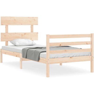 vidaXL Bedframe - Rustiek massief dennenhout - 75x190cm vidaXL Bedframe - Rustiek massief dennenhout - 75x190cm