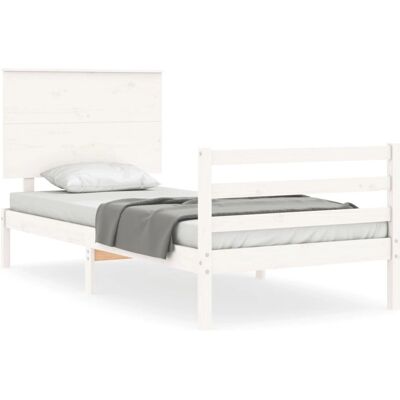 vidaXL Sänggestell Valkoinen 140x190cm - Puinen sänky pääpäällisine vidaXL Sänggestell Valkoinen 140x190cm - Puinen sänky pääpäällisine