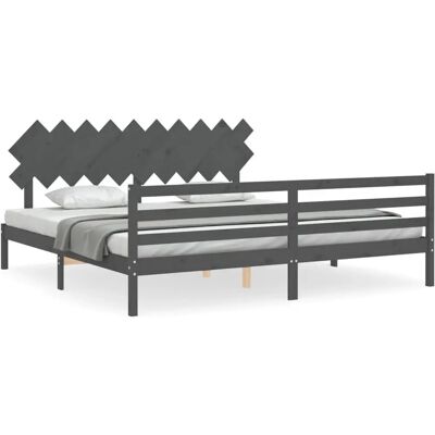 vidaXL Bettrahmen Grau 200x200 cm - Bettgestell vidaXL Bettrahmen Grau 200x200 cm - Bettgestell