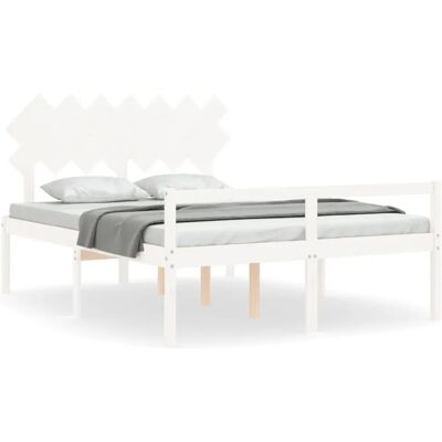 vidaXL Bett 140x200 cm aus Massivholz mit Kopfteil - Bett vidaXL Bett 140x200 cm aus Massivholz mit Kopfteil - Bett