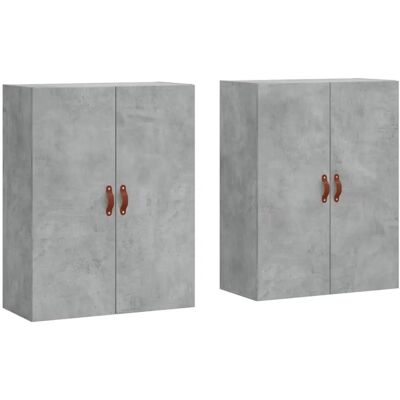 vidaXL Wandmontierte Schränke Badezimmer Schrank 2 Stück Beton Grau - Sideboard vidaXL Wandmontierte Schränke Badezimmer Schrank 2 Stück Beton Grau - Sideboard