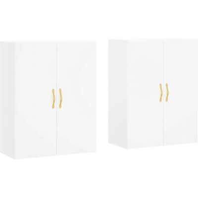 vidaXL Wandmontierte Schränke 2 stk Weiß - Wandmontierter Schrank vidaXL Wandmontierte Schränke 2 stk Weiß - Wandmontierter Schrank