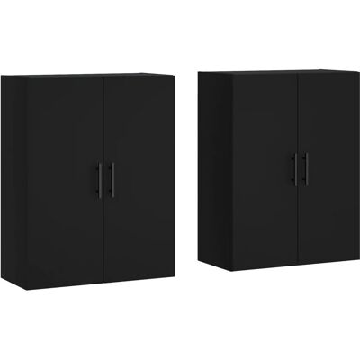 vidaXL Wandmontierte Schränke Wandaufbewahrung Schrank 2 Stück Schwarz - Sideboard/Buffet vidaXL Wandmontierte Schränke Wandaufbewahrung Schrank 2 Stück Schwarz - Sideboard/Buffet